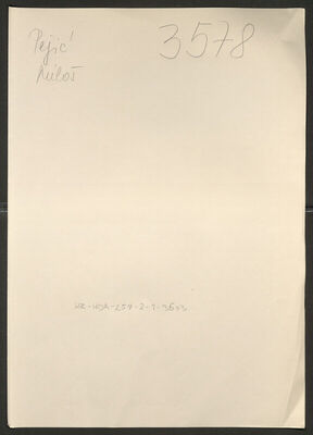 Pejić, Miloš, 14.11.1908. Policijski karton