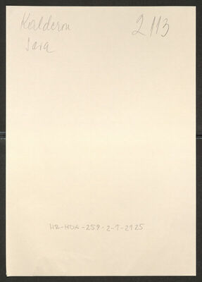 Kalderon, Sara, 1872. Policijski karton