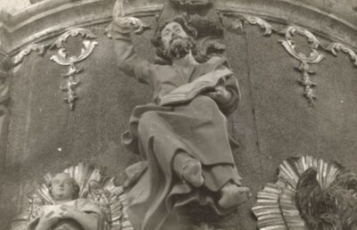 Oborovo - Crkva sv. Jurja Mučenika i sv. Jakova Apostola, detalj propovjedaonice