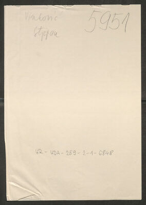 Vinković, Stjepan, 1903. Policijski karton