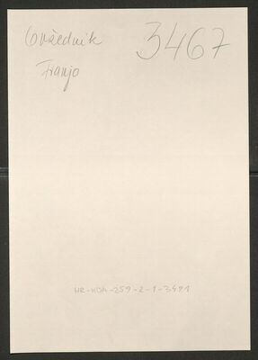 Ovžednik, Franjo, 1911. Policijski karton