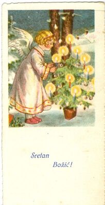 Anđeo uz božićno drvce