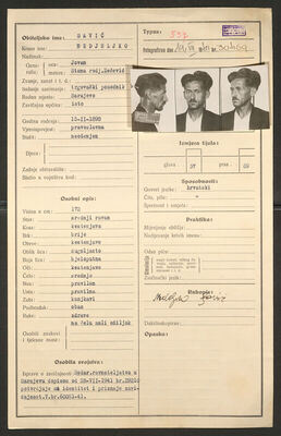 Savić, Nedjeljko, 15.2.1898. Policijski karton