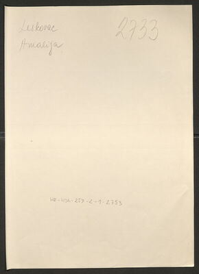 Leskovac, Amalija, 3.7.1912. Policijski karton