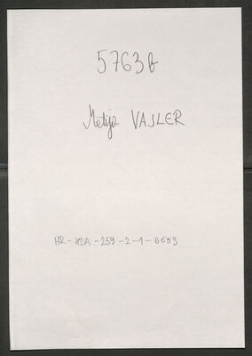 Vajler, Matija, 1904. Policijski karton