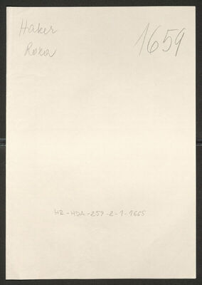 Haker, Rozalija, 24.12.1888. Policijski karton