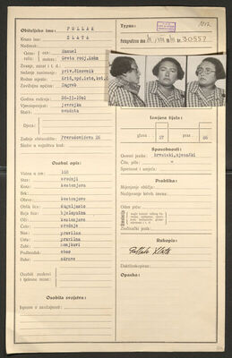 Pollak, Zlata, 26.2.1901. Policijski karton