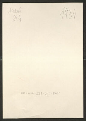 Jakuš, Josip, 1913. Policijski karton