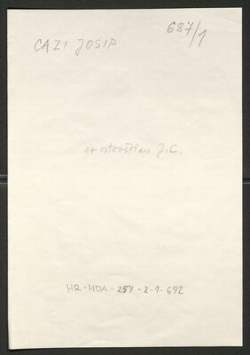 Cazi, Josip, 19.3.1907. Policijski karton