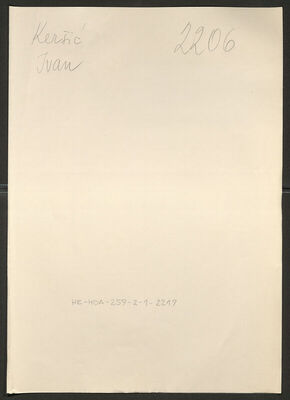 Keršić, Ivan, 4.5.1893. Policijski karton