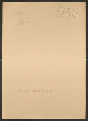 Velev, Nikola, 1891. Policijski karton