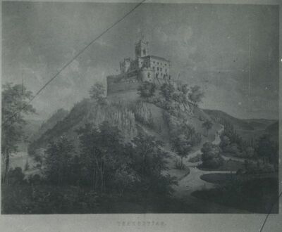 Trakošćan - Trakošćan nakon obnove, litografija