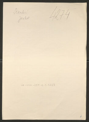 Sekulić, Janko, 28.12.1912. Policijski karton