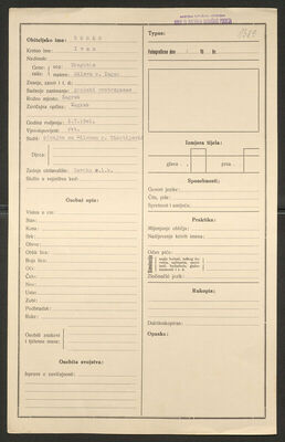 Sorko, Ivan, 1.7.1901. Policijski karton