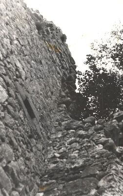 Kostel (Pregrada) - Ostaci srednjovjekovne utvrde Kostelgrad, spoj kule i zida
