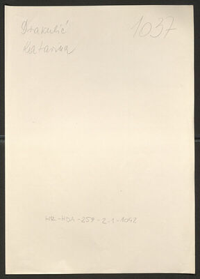 Drakulić, Katarina rođ. Strumberger, 12.3.1905. Policijski karton