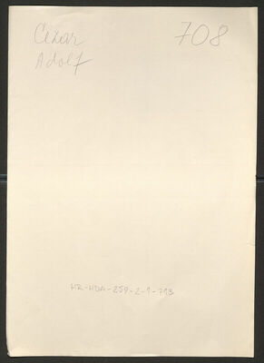 Cezar, Adolf, 13.6.1902. Policijski karton