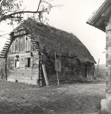 Donji Hruševec - Tradicijska kuća, ulazno i zabatno pročelje