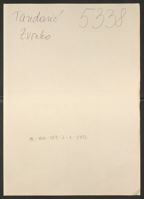 Tandarić, Zvonko, 13.1.1926. Policijski karton