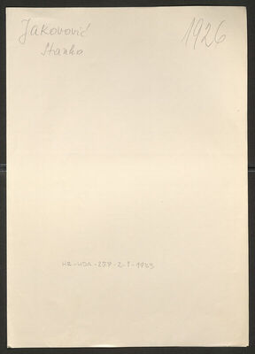 Jakovović, Stanko, 1901. Policijski karton