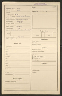 Sruk, Anton, 10.1.1887. Policijski karton