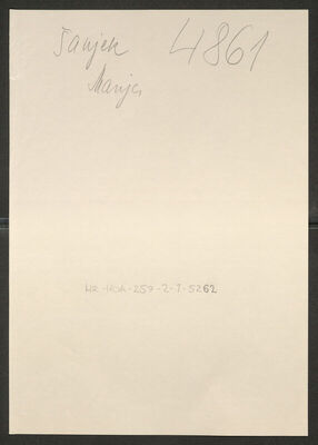 Šanjek, Marija, 5.12.1911. Policijski karton