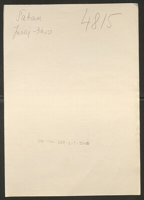 Šaban, Juraj-Đuro, 13.1.1909. Policijski karton