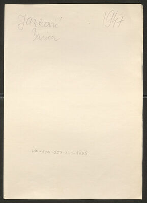 Janković, Barica, 7.8.1920. Policijski karton