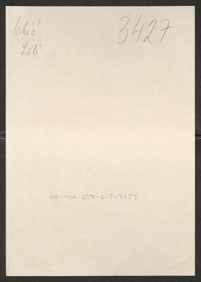 Okić, Lili, 20.3.1899. Policijski karton