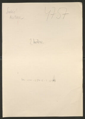 Sučić, Milka, 8.8.1914. Policijski karton