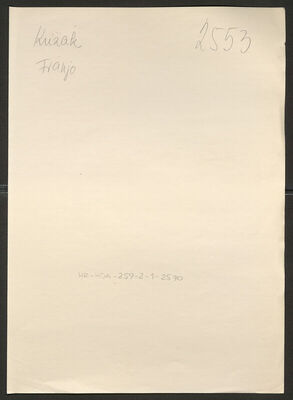 Križak, Franjo, 1.10.1906. Policijski karton