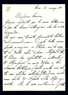 Br. 10 – Cara Amica! = Draga prijateljice!, pismo