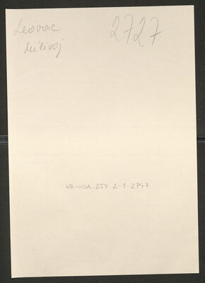 Leovac, Milivoj, 1911. Policijski karton