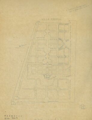 Rimske teme, studija tlocrta Ville Doria Pamphili s perivojem