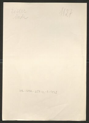 Eisler, Nada, 24.4.1920. Policijski karton