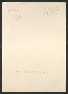 Jovanov, Dragan, 1905. Policijski karton