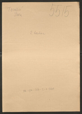 Tomšić, Ivan, 4.9.1910. Policijski karton