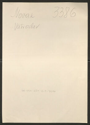 Novak, Vatroslav, 30.7.1891. Policijski karton