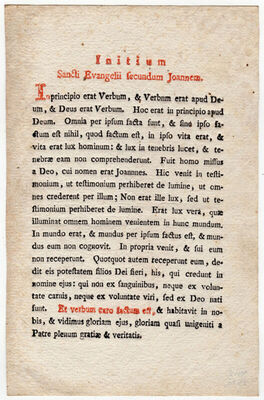 Initium Sancti Evangelii secundum Joannem.