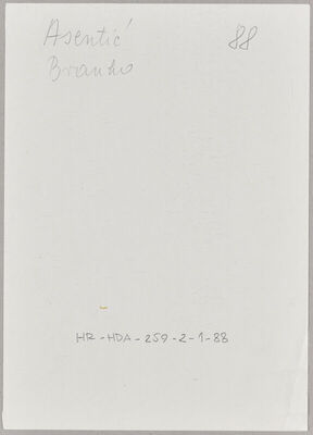 Asentić, Branko, 1905. Policijski karton