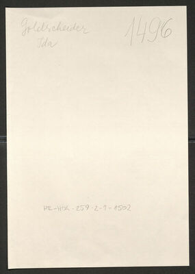 Goldschneider, Ida, 13.10.1888. Policijski karton