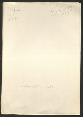 Cerjak, Josip, 23.4.1912. Policijski karton