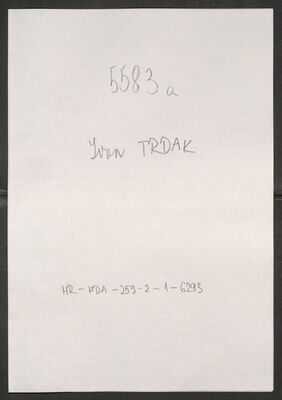 Trdak, Ivan, 11.4.1905. Policijski karton