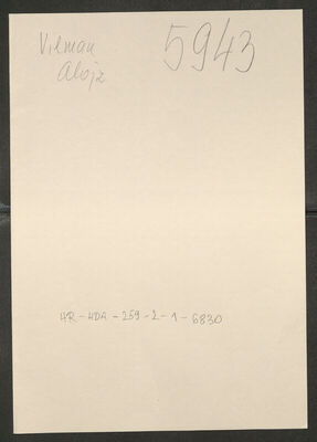 Vilman, Alojz, 4.4.1921. Policijski karton