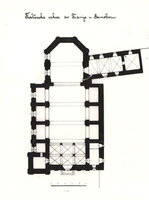 Samobor - Franjevačka crkva Uznesenja Blažene Djevice Marije, tlocrt