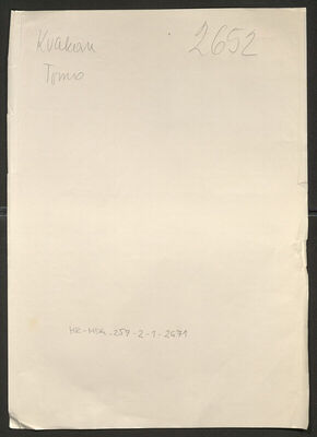 Kvakan, Tomo, 15.9.1898. Policijski karton