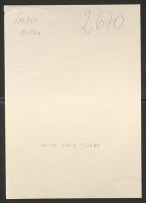 Lakić, Dušan, 22.2.1919. Policijski karton