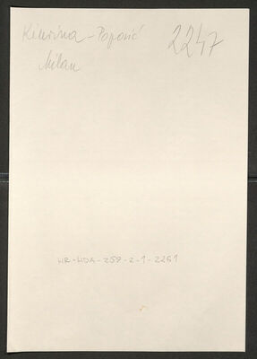 Kiurina-Popović, Milan, 1907. Policijski karton