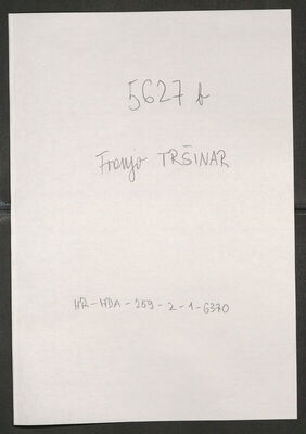 Tršinar, Franjo, 10.7.1915. Policijski karton