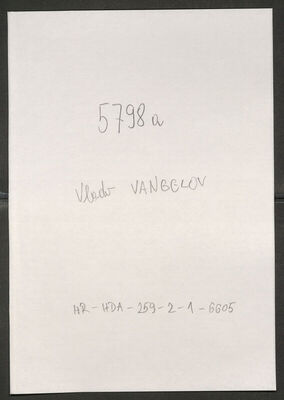 Vangelov, Vlado. Policijski karton